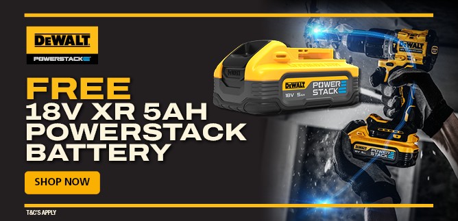 Free Dewalt 18V XR 5AH Powerstack Battery