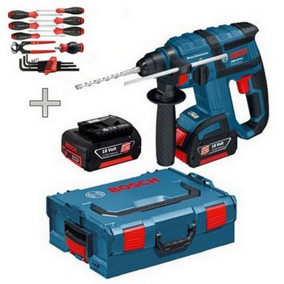 Bosch Gbh18v-li 18v Sds Hammer Drill 2 X3.0ah Li-ion Batteries + Wiha ...