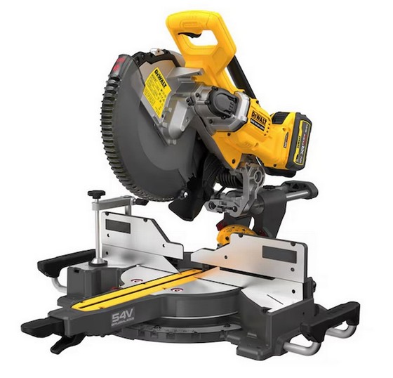 DEWALT DCS781X2-GB 54V XR FLEXVOLT 305mm SLIDE MITRE SAW 2 X 9.0AH BATTERIES AND CHARGER