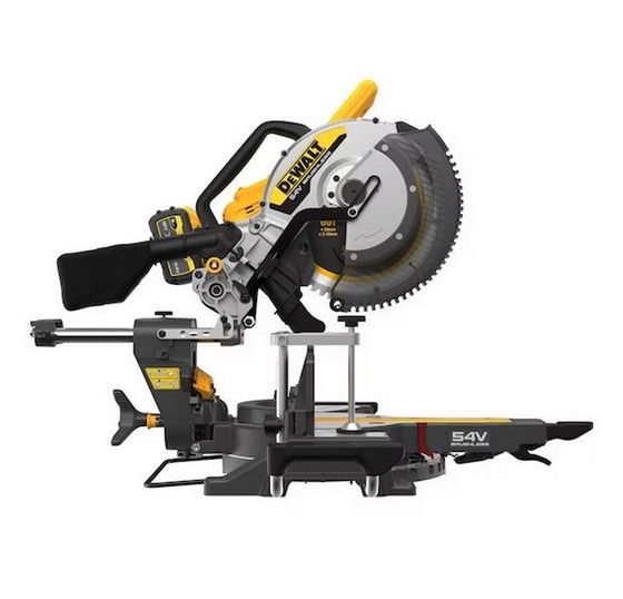 DEWALT DCS781X2-GB 54V XR FLEXVOLT 305mm SLIDE MITRE SAW 2 X 9.0AH BATTERIES AND CHARGER