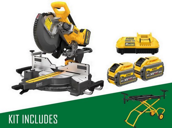 DEWALT DCS781X2-GB 54V XR FLEXVOLT 305mm SLIDE MITRE SAW KIT