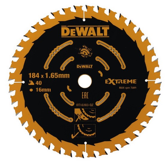 Dewalt Dt10303 Qz Circular Saw Blade 184mm X 16mm X 40 Tooth