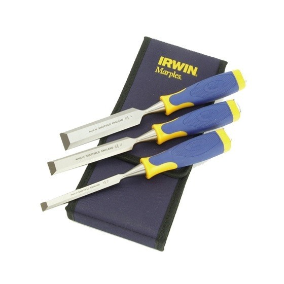 IRWIN MARPLES MARS500S3 SOFT TOUCH BEVEL EDGE CHISEL SET 3