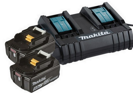 MAKITA BL1850B 18V LXT 5.0AH BATTERY TWIN PACK + DC18SH TWIN CHARGER