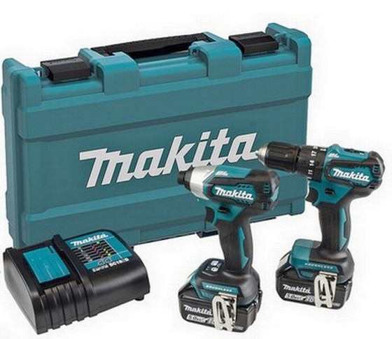 MAKITA DLX2221ST 18V BRUSHLESS TWIN PACK WITH 2 X 5.0AH LIION BATTERIES, CHARGER 