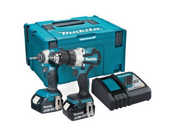 MAKITA DLX2507TJ 18v COMBI AND IMPACT DRIVE TWIN PACK WITH 2 x 5.0ah LI-ION BATTERIES