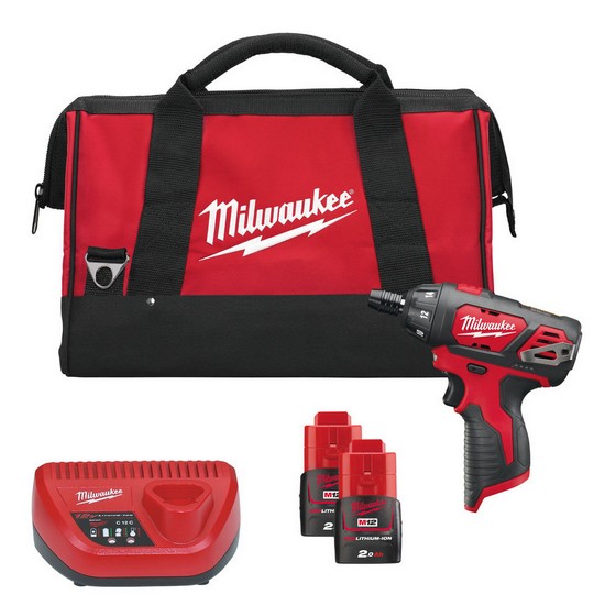 Milwaukee M12set1d-152b 12v Screwdriver With 2x 2.0ah Li-ion Batteries ...