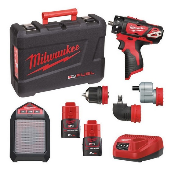 Milwaukee M12set2n-202c M12bddx & M12jssp Kit With 2x 2.0ah Li-ion ...