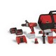 MILWAUKEE M28 PACK G 28V SDS DRILL + COMBI DRILL, 2 BATTERIES, CHARGER, BELT CLIP & CONTRACTORS BAG