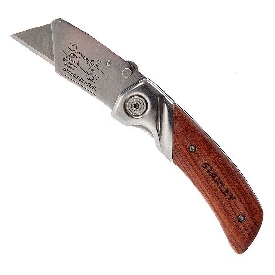 Stanley Sta010073 Wooden Handled Folding Pocket Craft Knife