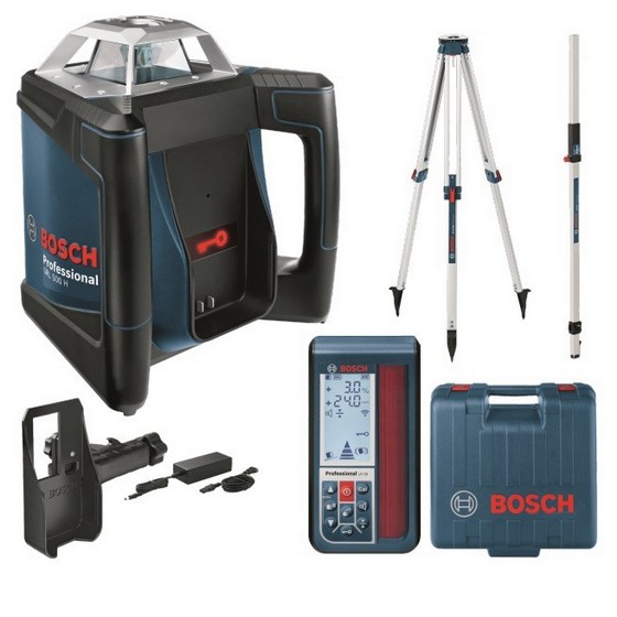 Bosch Grl500hv Gradient Rotating Laser Level Kit + Accessories