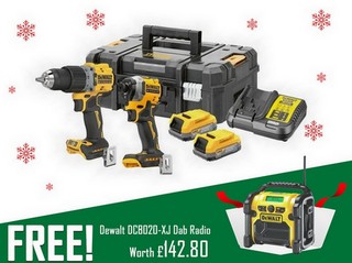 DEWALT DCK2050E2T 18V XR BRUSHLESS G3 TWIN KIT 2X COMPACT POWERSTACK BATTERIES