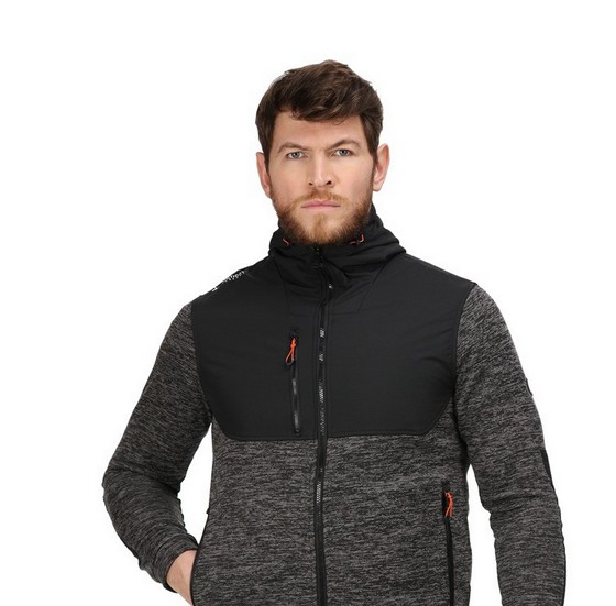 REGATTA TRF624 HEIST HYBRID JACKET ASHMARL/BLK  LARGE TRF624 B7I70