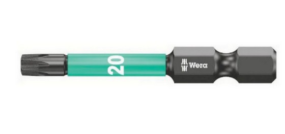 WERA 057664 IMPAKTOR TORX SCREWDRIVER BITS TX20 X 50MM (PACK 0F 5)